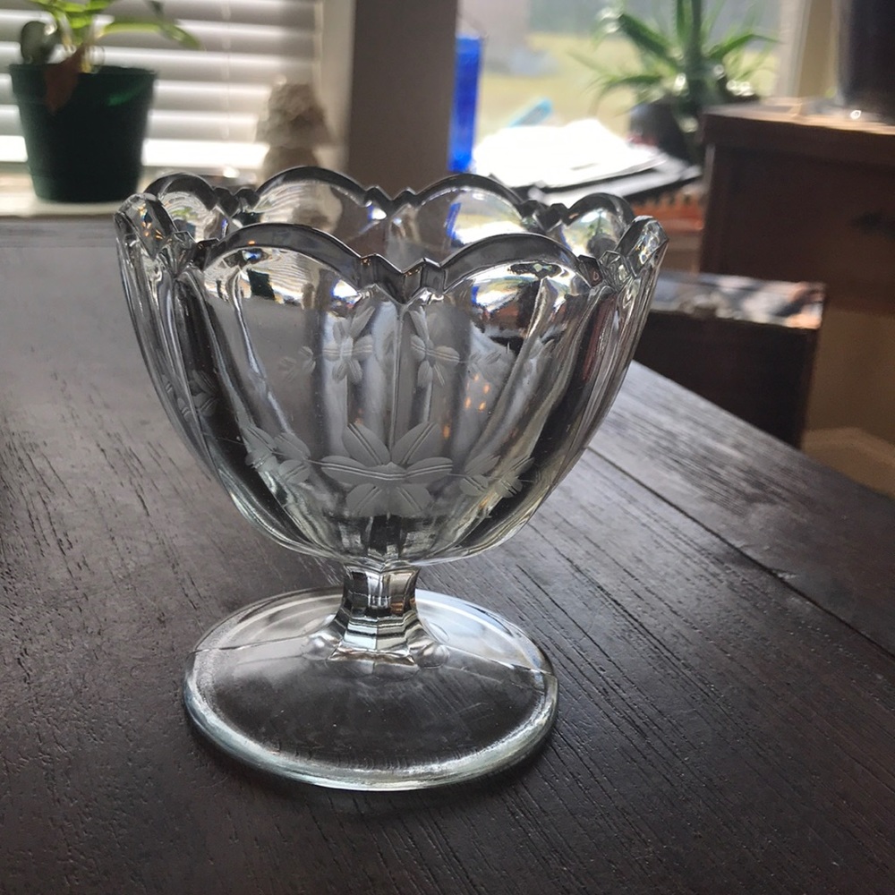 Glass candy dish